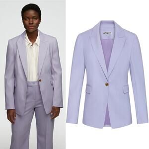 Argent Single Button Blazer in Seasonless Wool Lilac 2